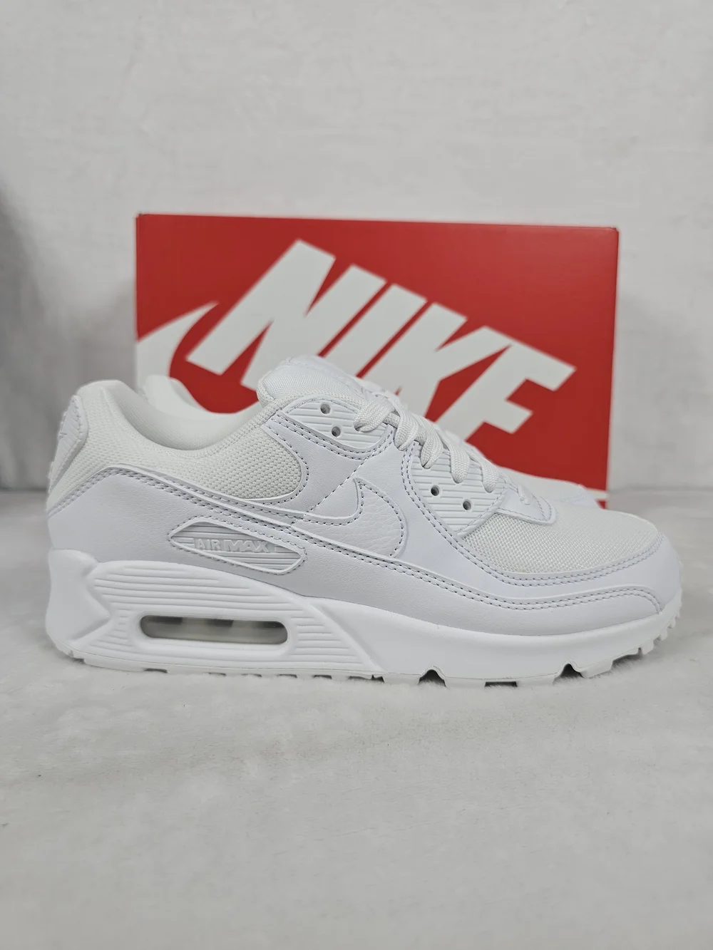 Nike Air Max 90 Triple White DH8010-100 Womens Running Shoes Sneakers Size 7.5